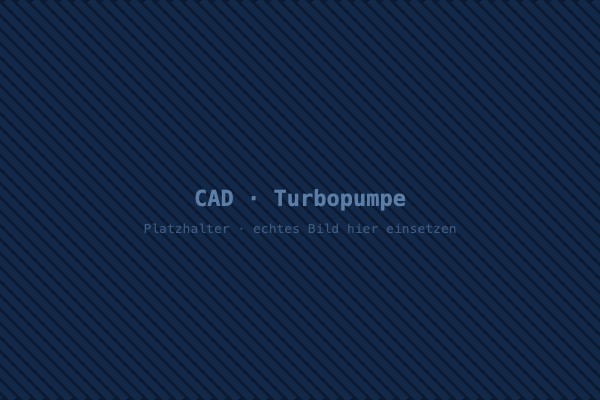 CAD-Modell einer kryogenen LH₂-Turbopumpe im Labormaßstab